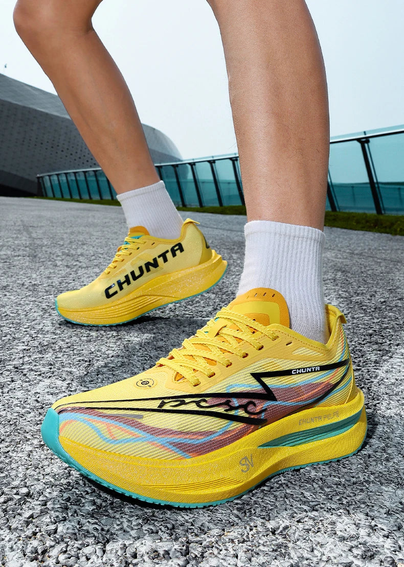 Men Running Shoes Carbon Board Speciality Marathon Sports Breathable Lightweight Women's Comfortable Nonskid Chunta Sneakers