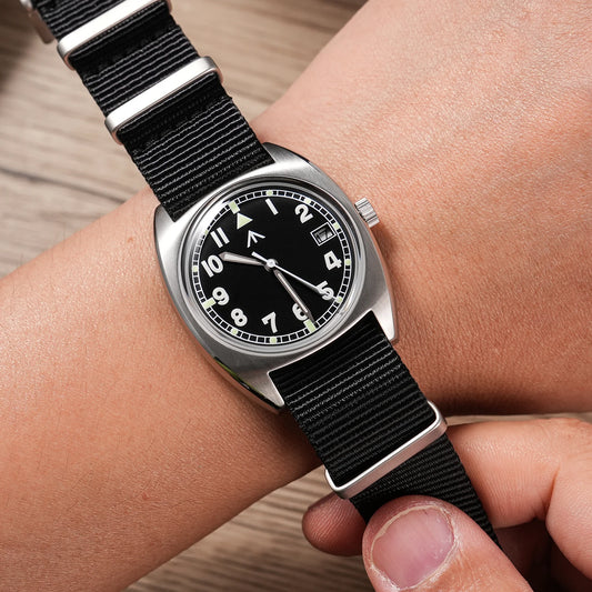 Reloj Militado ML17 con movimiento de cuarzo Miyota Super / GL12, relojes C3 y BGW9 con Luminova, resistentes al agua hasta 100 m, de acero inoxidable