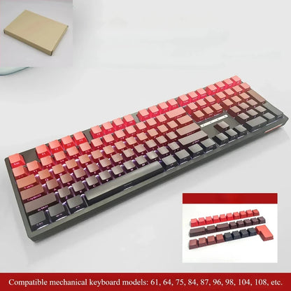New 133 Keys Gradient Green Shine Through Keycaps Side Printed PBT Keycap Cherry Profile Double Shot for Mechanical Keyboards
