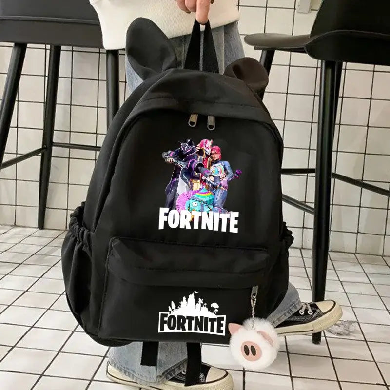 Nauja „Fortnite“ animacinio stiliaus kuprinė berniukams ir mergaitėms, kasdienė mokyklinė kuprinė, didelės talpos mokinio krepšys su triušio ausimis, kelioninė kuprinė, kanceliarinių prekių dovana