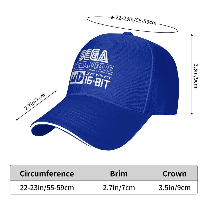 Sega Mega Drive Genesis Japanese Vinyl Baseball Cap Outdoor Sun Hat Sandwich Hat Men Summer Fishing Balaclava Golf Caps