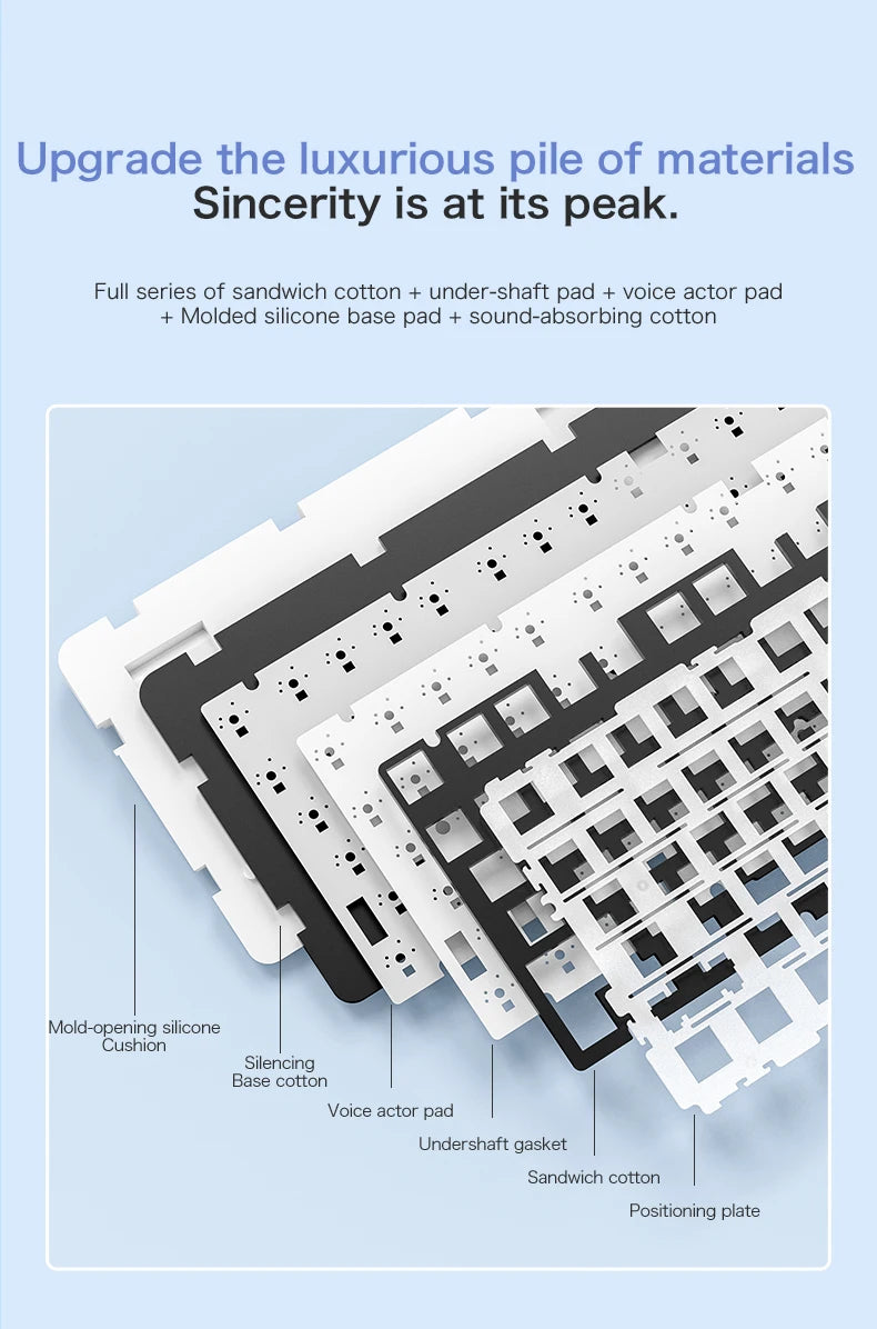 Teclado mecânico F75 FREEWOLF * AULA F75 Bluetooth de três modos, dedicado a gaming e utilização em escritório
