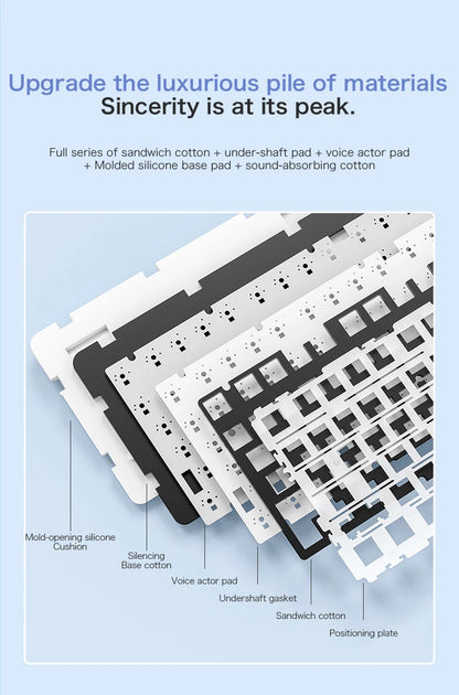 Teclado mecânico F75 FREEWOLF * AULA F75 Bluetooth de três modos, dedicado a gaming e utilização em escritório