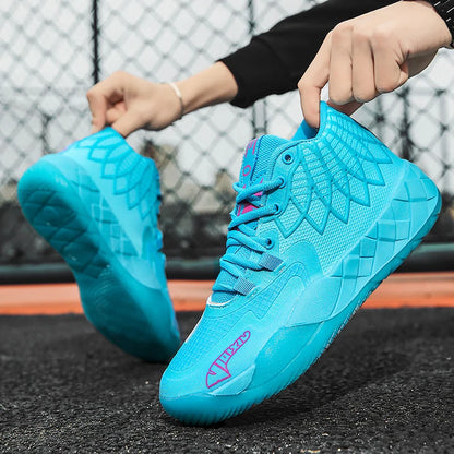 The youth actual combat basketball shoe movement outdoor comfortable cushioning wear-resisting fashion breathable high quality