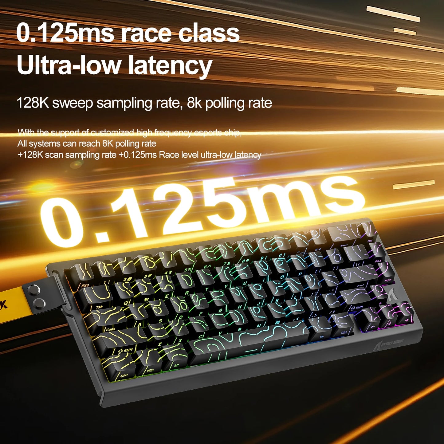ATTACK SHARK X68HE Magnetic Mechanical Keyboard, 8000Hz Rapid Trigger Gaming Keyboard with Hall Effect Magnetic Switches, SOCD, 0.01mm RT, Wired RGB Keyboard