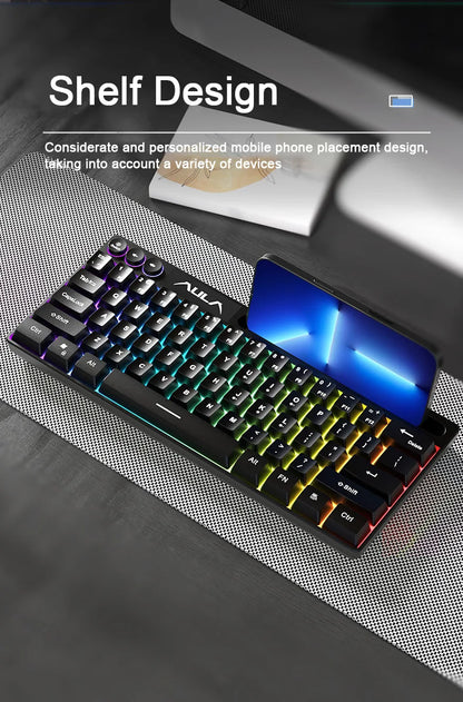 AULA F3061 Wired RGB Gaming Keyboard Membrane Keyboard 60% Gamer PC Keyboard USB Cute Keyboard