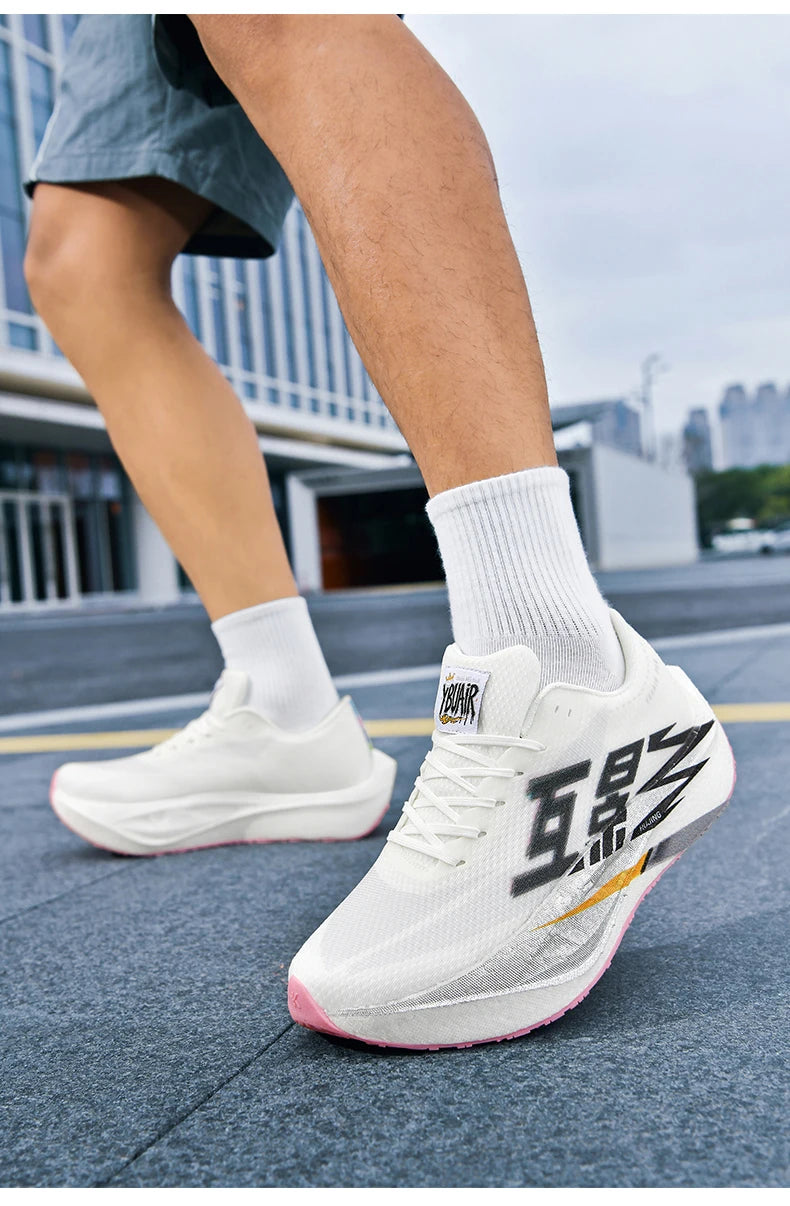 Men Sports Carbon Board Speciality Breathable Lightweight Women's Comfortable Athletic Nonskid Sneakers﻿ Marathon Running Shoe