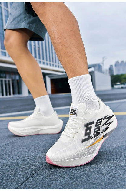 Men Sports Carbon Board Speciality Breathable Lightweight Women's Comfortable Athletic Nonskid Sneakers﻿ Marathon Running Shoe