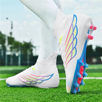 Superfly FG bottes de Football crampons de Football en plein air chaussures noires chaussures de Sport professionnelles souples bottes confortables respirantes grande taille