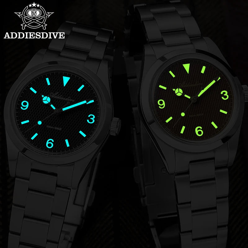 ADDIESDIVE herenhorloge – 316L roestvrijstalen kast, waterdicht tot 10 bar, lichtgevend display, model AD2096 – Luxe quartzhorloge