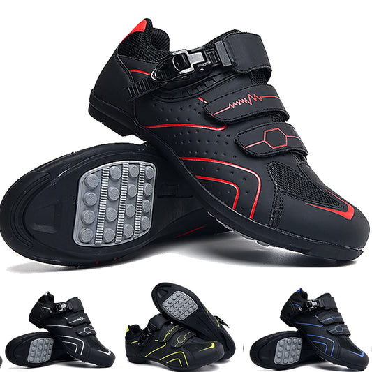 baskets de cyclisme pour homme avec crampons ; chaussures de cyclisme de vitesse pour femme, chaussures de cyclisme à semelle en caoutchouc