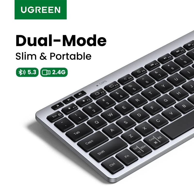 UGREEN Keyboard Wireless Bluetooth 5.3 2.4G Russian/EN 78 Keycaps For MacBook iPad PC Tablet  Scissor Foot Structure