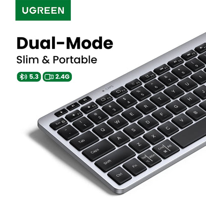 UGREEN Keyboard Wireless Bluetooth 5.3 2.4G Russian/EN 78 Keycaps For MacBook iPad PC Tablet  Scissor Foot Structure
