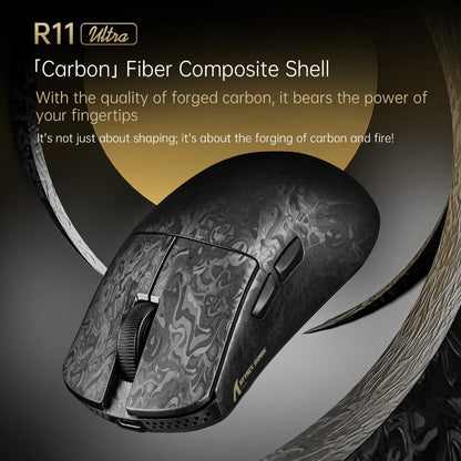 Attack Shark R11 Ultra 8K Carbon Fiber Gaming Mouse, PAW3950MAX, 49g Ultra-Lightweight, Wireless 8000Hz Polling, Tri-Mode