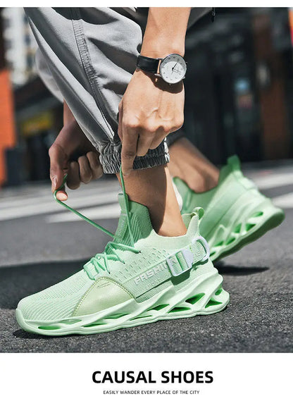 Hot Sale Fashion Purple Casual Sneakers Women Men Blade Running Shoes Big Size 48 Light Breathable Sports Shoes Men Mesh Sneaker