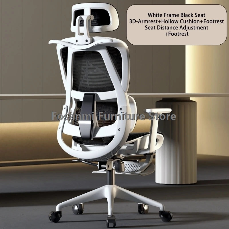 Breathable Mesh Computer Office Chair with Armrest and Lumbar Support Adjustable Ergonomic Desk Chair Home Gaming Headrest Chair