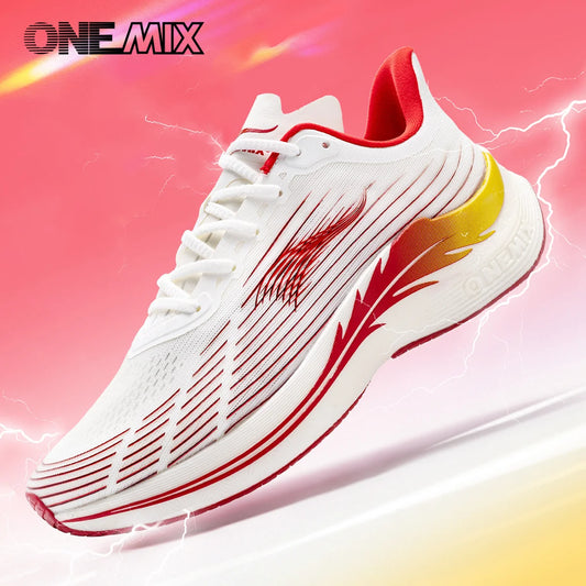 Onemix Nye Marathon-løbesko til mænd og kvinder – åndbare, lette sneakers med snørebånd – komfortable, lette og bløde sportssko