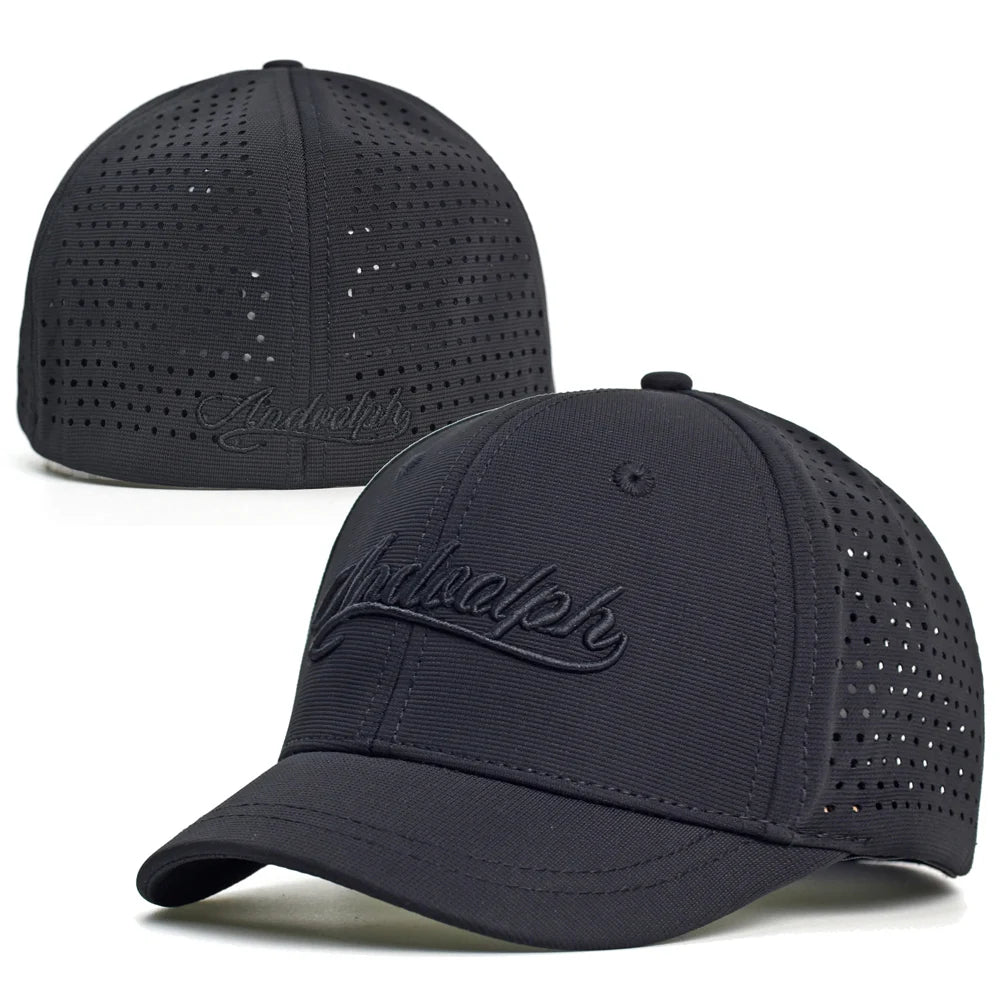 Mesh Short Brim Back Closed Baseball Cap Men Women Breathable Snapback Hats Fitted Dad Hat Adjustable Solid Trucker Style