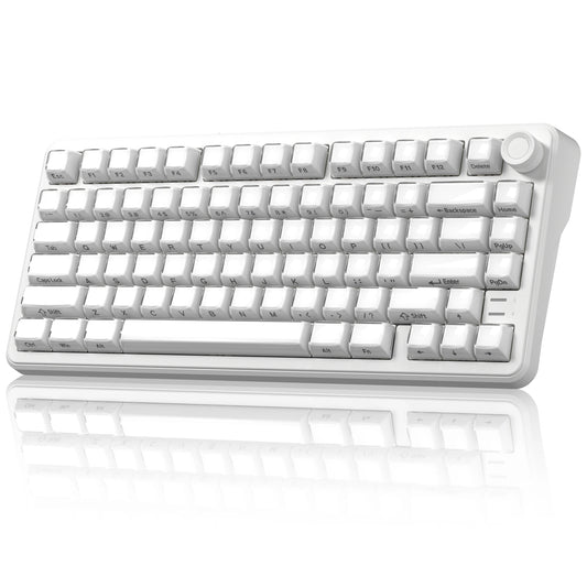 Womier L75 White Crystal Wireless Gaming Keyboard Tri-Modes Hot-Swappable Customized RGB Backlight Mechanical Keyboard Gasket