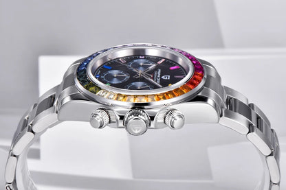 Montre pour homme PAGANI DESIGN – Modèle à cadrans colorés, montre-bracelet à quartz de luxe, chronographe équipé d'un mouvement
