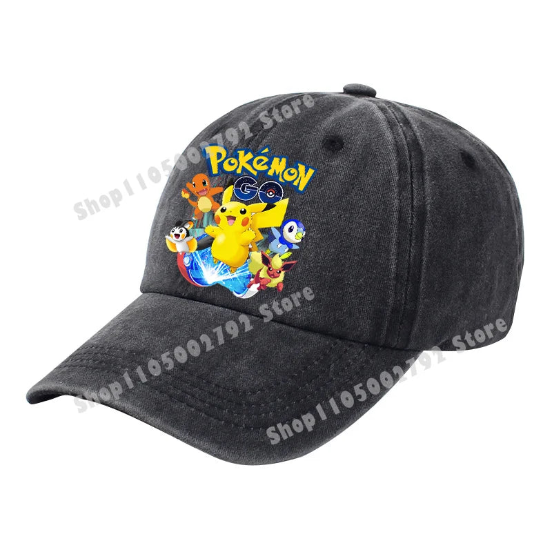 Pokemons Baseball Caps Pikachu Kawaii Anime Figures Sunshade Hats Summer Outdoor Parent Child Sunhat Trendy Duck Tongue Cap Gift