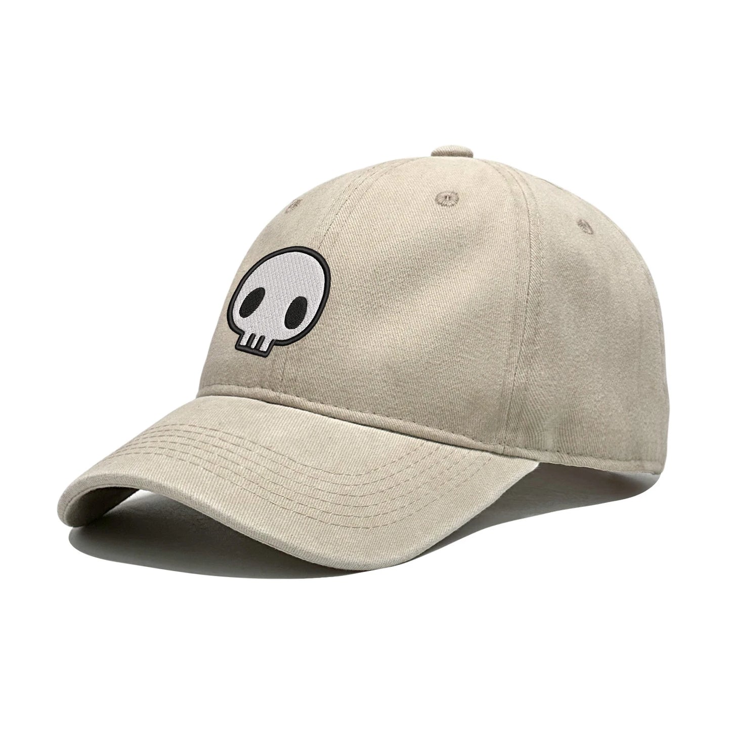 Retro Washed Distressed Baseball Cap Skull Embroidered Dad Hat Men Women Casual Adjustable Outdoor Sun Hat 260617