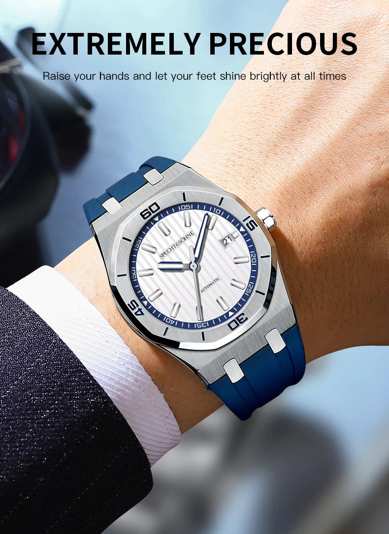 New Luxury Specht & Söhne Automatic Mechanical Watches Japan 8215 Movt Stainless Steel Watch Sapphire Crystal Waterproof 40MM