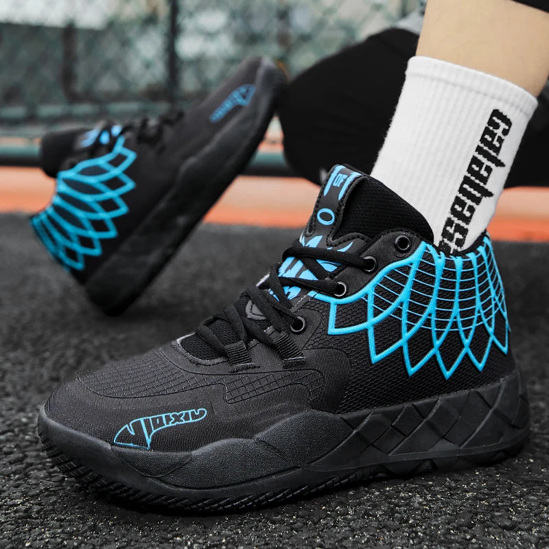 The youth actual combat basketball shoe movement outdoor comfortable cushioning wear-resisting fashion breathable high quality