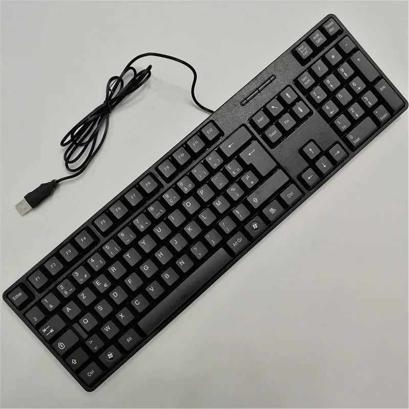 Multilingual USB Wired 104 Keys Gaming Keyboard – Spanish French Russian Arabic English Keyboard for PC & Desktop Computer