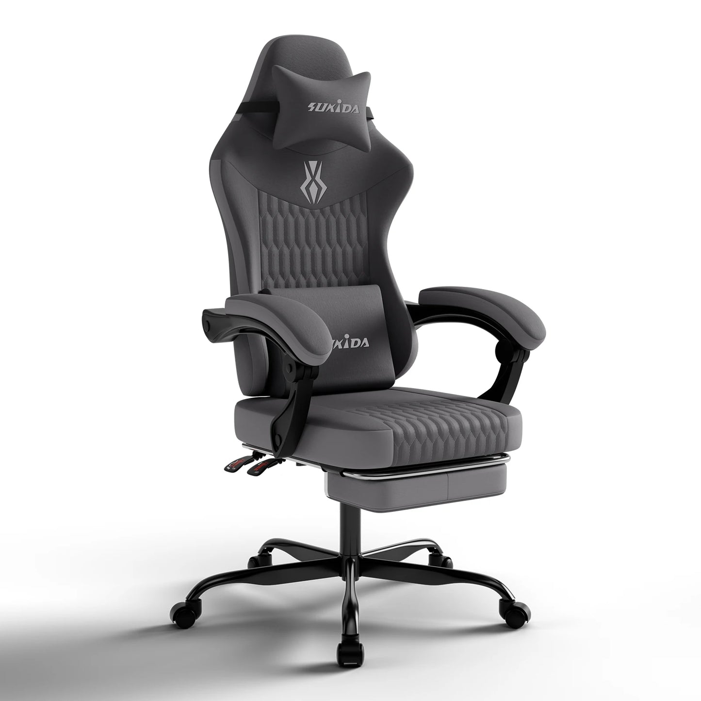 SUKIDA Gaming Chair Gamer Chair Ergonomic Office Chair Footrest Adjustable Lumbar & Pillows Gaming Chair