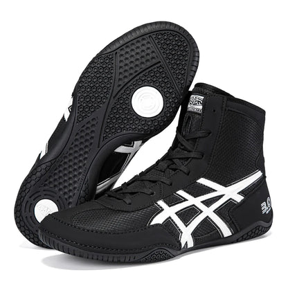 Leichte Ringerschuhe für Herren – Professionelle Box-Trainingsschuhe – Große Größen – Schwarz-Weiß – Fitnessstudio – Outdoor-Sport