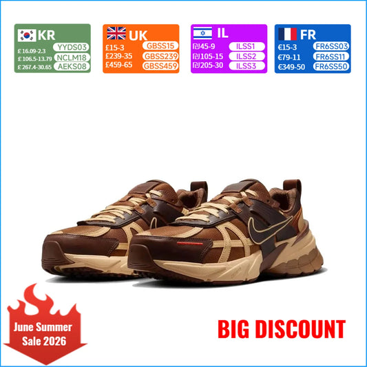 Nike V2K Run : chaussures de course basses, souples, confortables et respirantes, unisexes, marron HQ3445-222