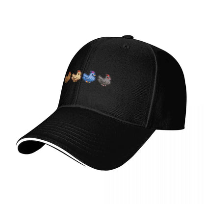 4 Chickens Stardew Valley Baseball Cap Fashion Beach Hat men Hood foam party Hat Hats For Men Women's