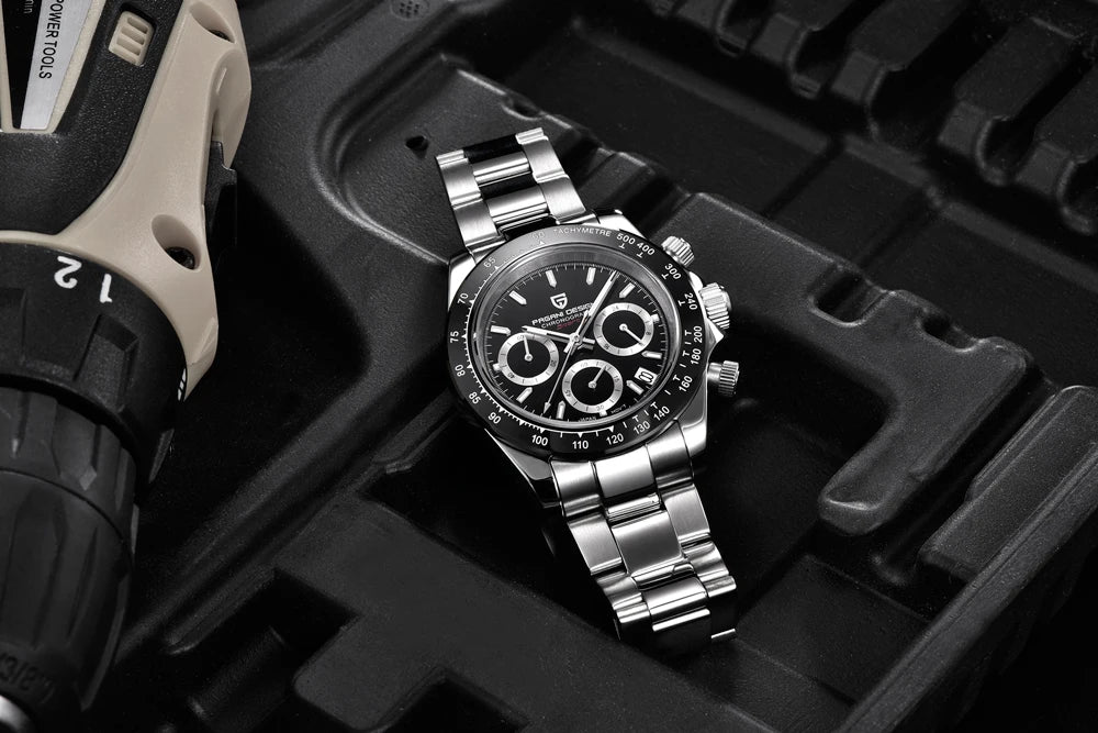 Montre pour homme PAGANI DESIGN – Modèle à cadrans colorés, montre-bracelet à quartz de luxe, chronographe équipé d'un mouvement
