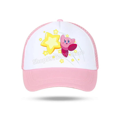 Kirby Summer Baseball Polyester Hats Universal Casual Cap Truck Driver Cartoon Peripheral Items Adult Adjustable Children Action