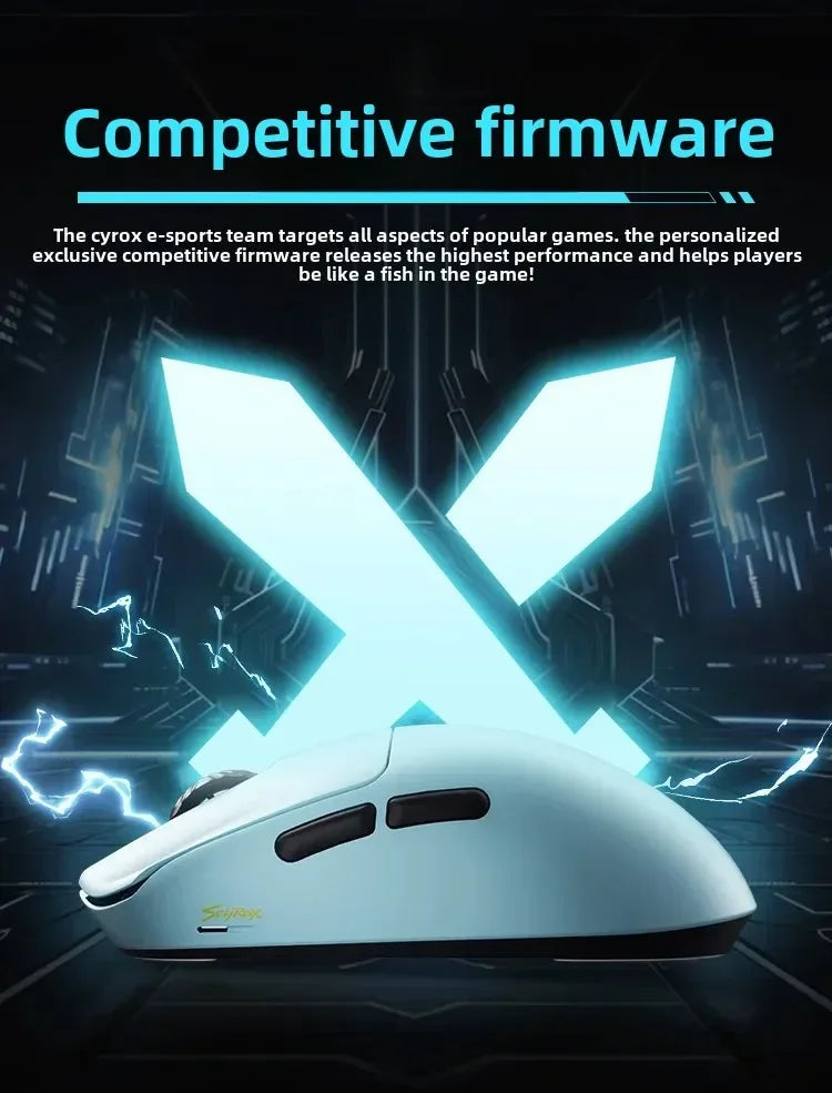 SCYROX V6 Wireless Gaming Mouse with PAW3950 Sensor, 8KHz Polling Rate, 24,600 DPI, 40g Ultra-Light Esports Mouse with 8K Receiver