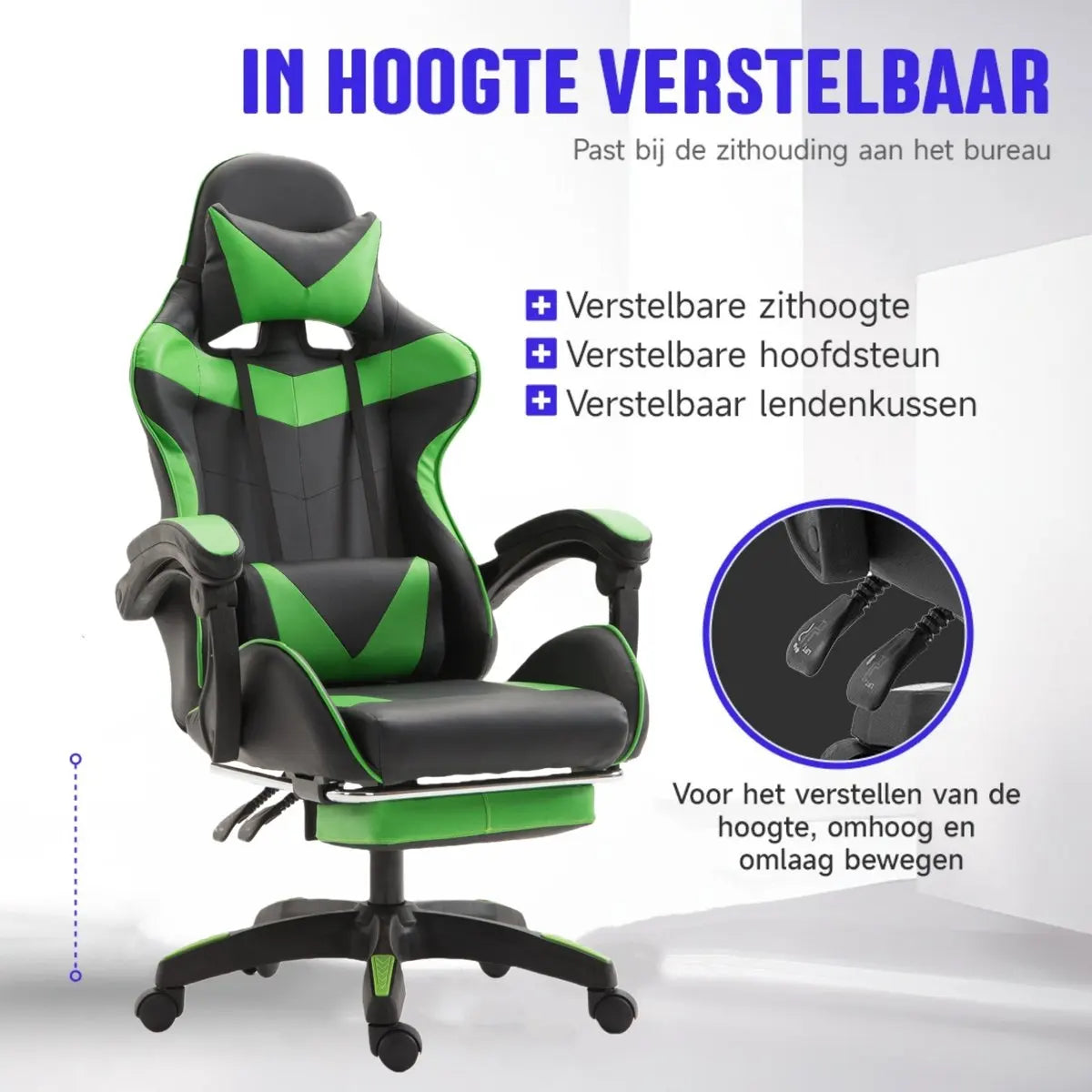 Gaming Chair Gaming Armchair Height Adjustable Office Chair with Adjustable Reclining Function with Cat Ears and Pillows