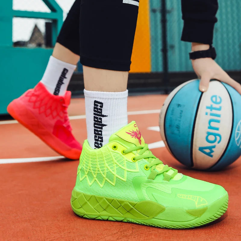The youth actual combat basketball shoe movement outdoor comfortable cushioning wear-resisting fashion breathable high quality