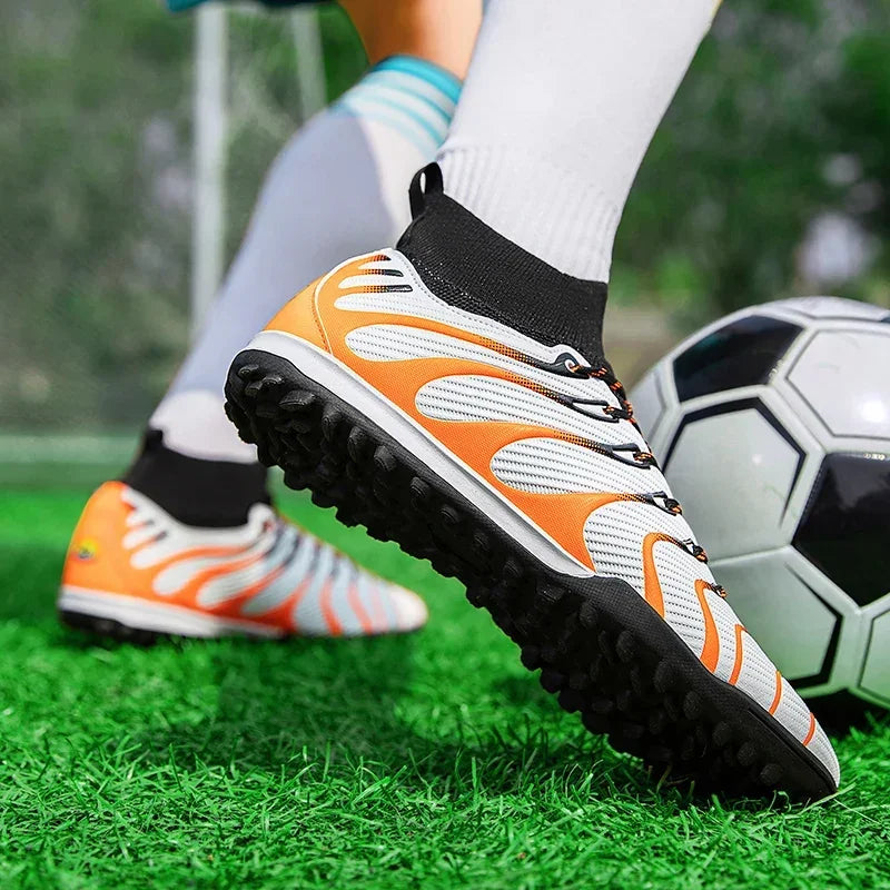 Hommes Match bottes de Football Sport entraînement longues pointes FG/TF garçons crampons chaussures de Football en plein air antidérapant intérieur Futsal confortable