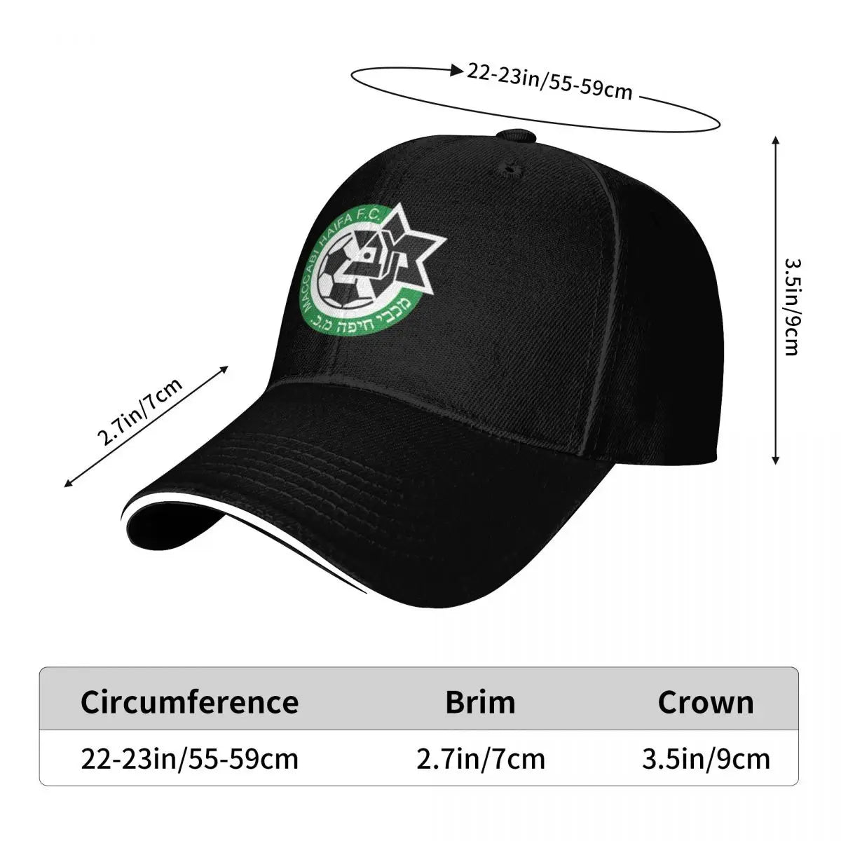 Maccabi Haifa Baseball Cap cute hard hat Mens Tennis Women's