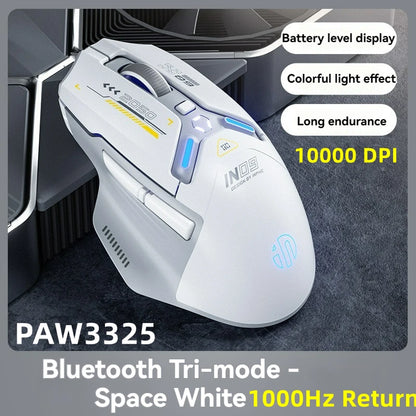 Tri-Mode Connection 10000DPI 2.4G Wireless Bluetooth Gaming Mouse PMW3325 RGB Light For PC Gaming Laptop and MAC