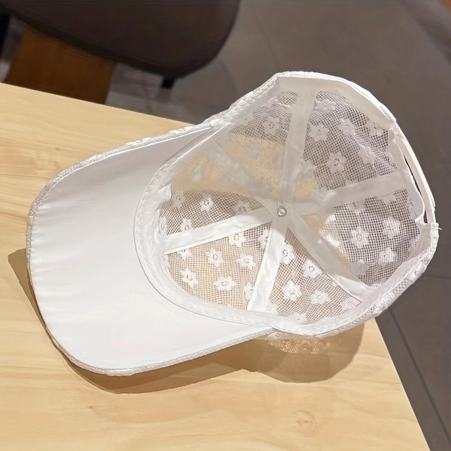 Lace Flower Thin Baseball Cap Female Spring And Summer Sunscreen Hollow Cap Breathable Sweet Adjustable Head Circumference