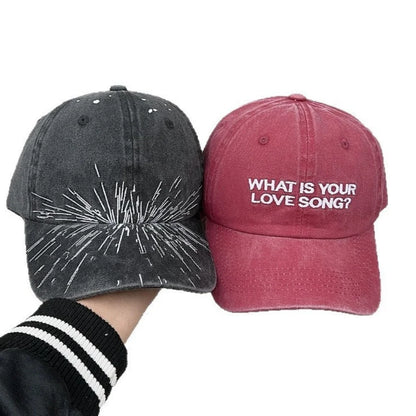Korean Kpop What Is Your Love Song Same Knitted Embroidery Cap World Tour Concert Cap Fashion Women Men Outdoor Baseball Caps