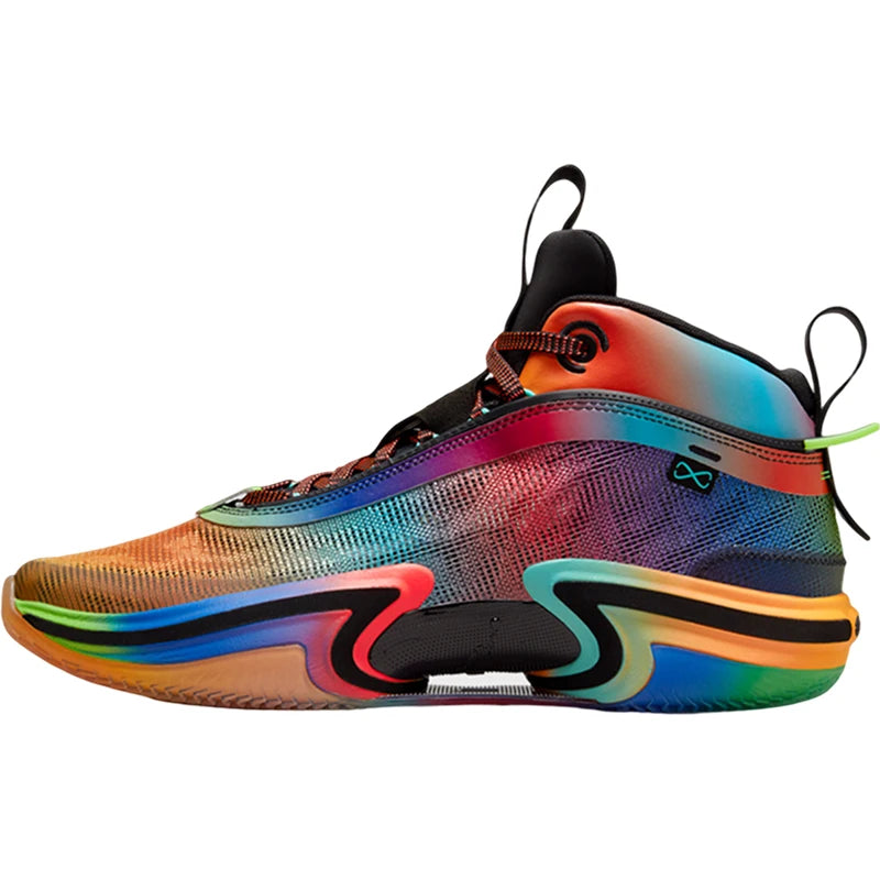 Nike Authentic Jordan Unisex Rainbow Mid-Top Durable Basketball Shoes DN4200-064