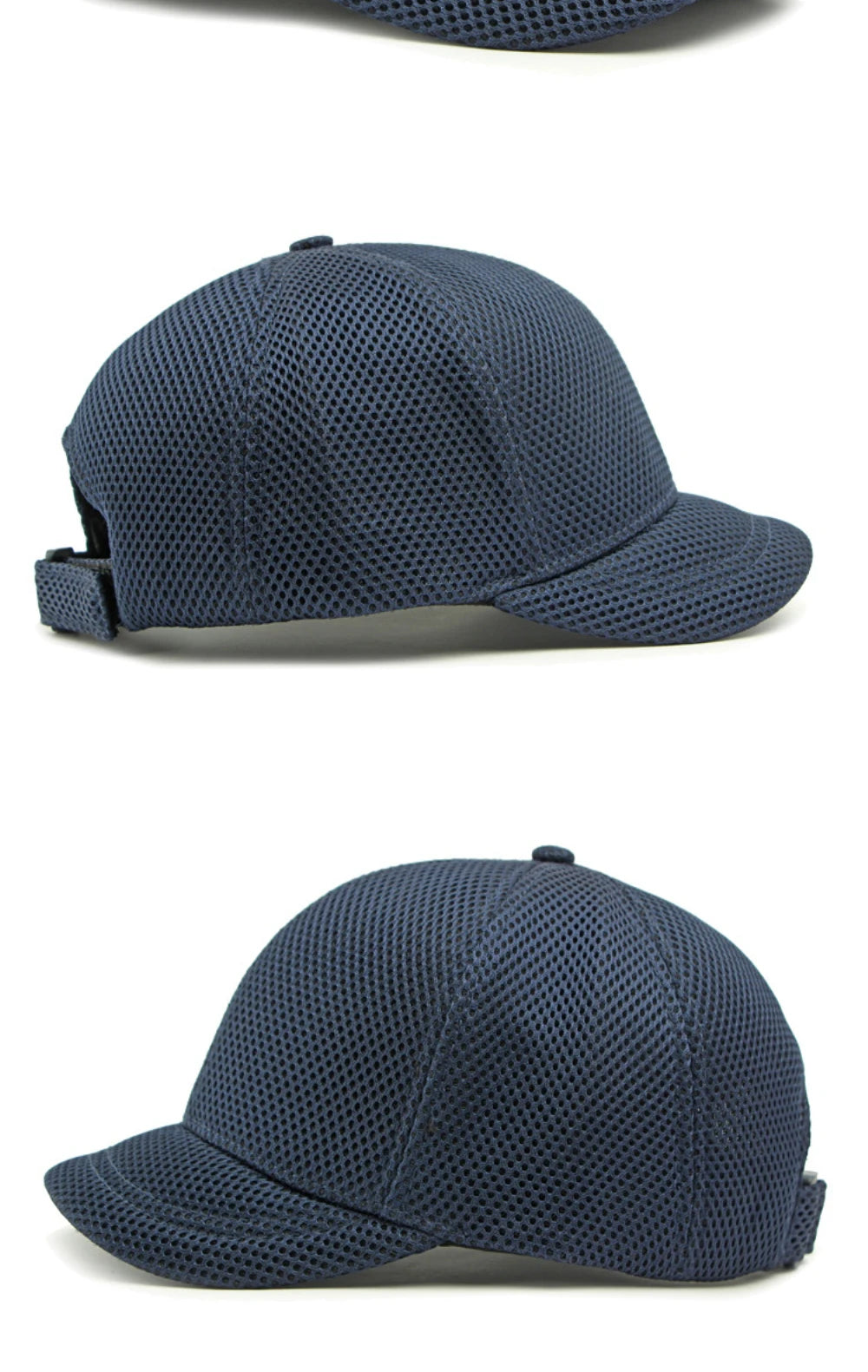 HT4828 5CM Short Brim Baseball Cap Male 6 Panels Baseball Hat Breathable Mesh Trucker Cap Men Women Solid Plain Snapback Cap