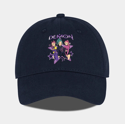 Demon Girl Group Cartoon Print Baseball Cap Men Women Y2K Streetwear  Adjustable Dad Hat Sun Hat
