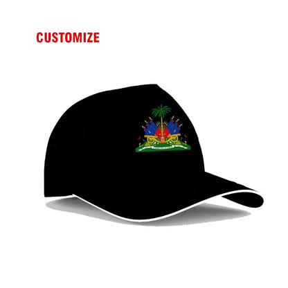 Haiti Free Custom College Name Number Team Logo Hat Hti Country Travel French Nation Haitian Republic Flag Baseball Cap