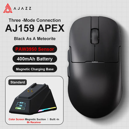 AJAZZ AJ159 APEX/AJ159PRO Wireless Gamer Mouse with RGB Magnetic Charging Base Lightweight AJ159P Gaming Mouse for PC Laptop