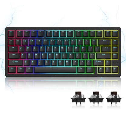 Womier SK75 75% Tri-Mode Aluminum Alloy Shell Blue Hot Swap Gaming Mechanical Keyboard RGB Wireless Gasket Mounted Keyboard