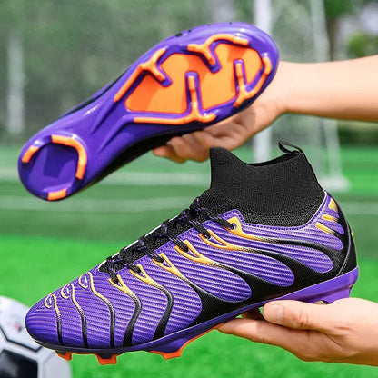 Hommes Match bottes de Football Sport entraînement longues pointes FG/TF garçons crampons chaussures de Football en plein air antidérapant intérieur Futsal confortable